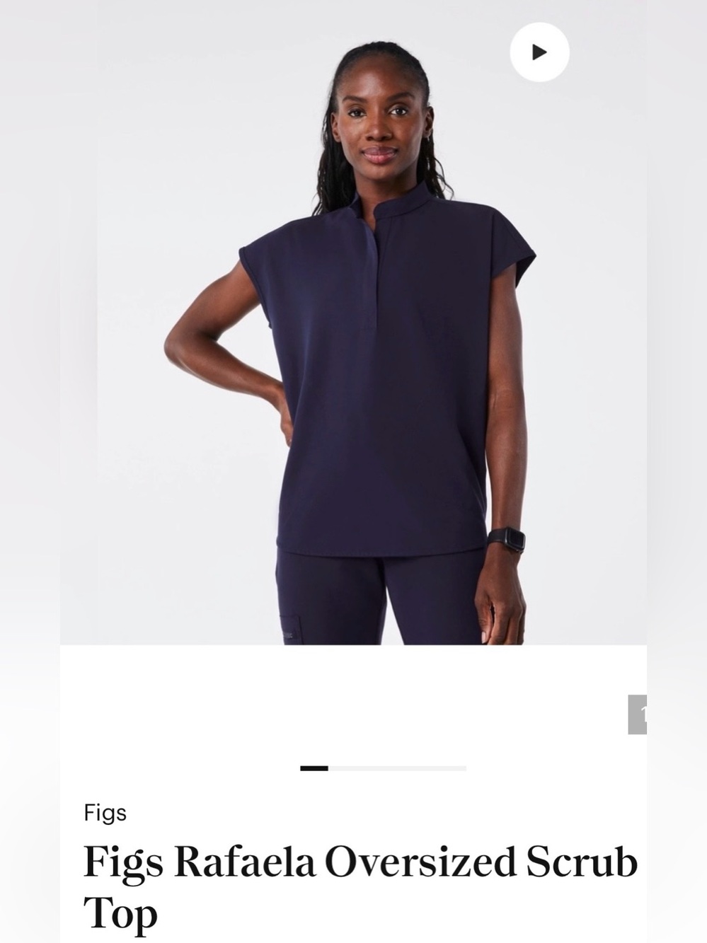 NWT Figs Rafaela Oversized Tunic Top — Navy XSmall